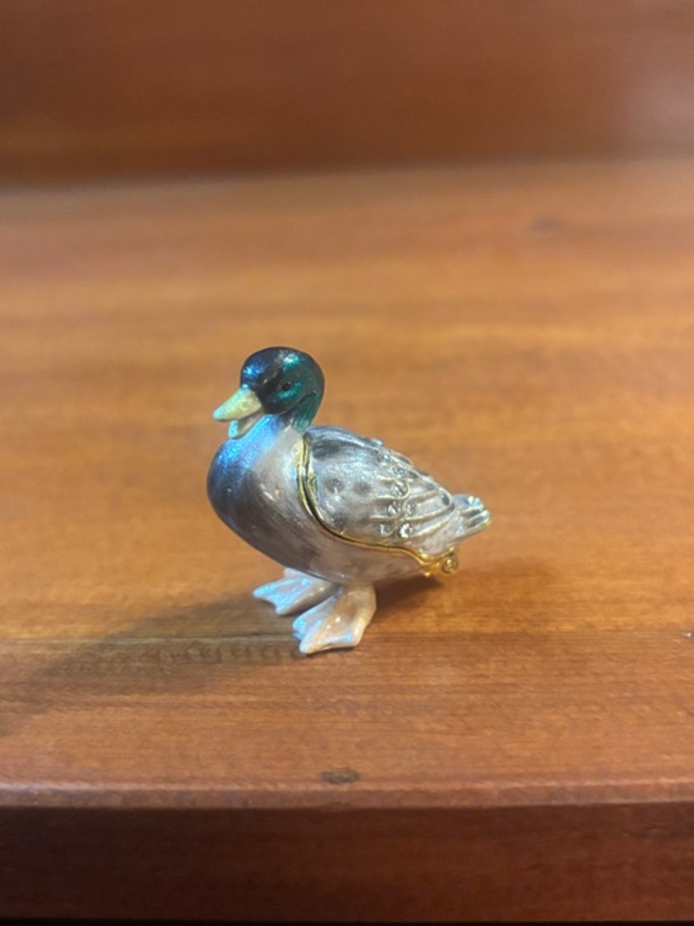 Kingspoint Mallard Duck Miniature Pewter and Enamel Trinket Box